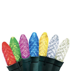 100 GE Multi Color Effects Diamond Faceted RGB LED Lights w/Remote Green Wire GE - KOEEK