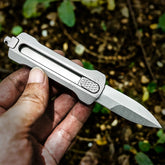 Titanium Slide Lock Manual Open EDC Knife w/ D2 Spear Point Blade&Glass Breaker 07FC0E-D4 - KOEEK