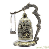 1PC Retro Style Lock Dragon Carved Buddha Bell Masterpiece Chinese Feng Shui Art 07FC0E-D4 - KOEEK