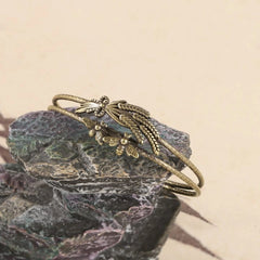 Chinese Style Brass Open Bangle Women’s Antique Copper Bracelet 07FC0E-D4 - KOEEK