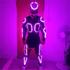 7 Colors LED Robot Suit Light Rechargeable Mask Clothing Remote Control Costume 07FC0E-D4 - KOEEK