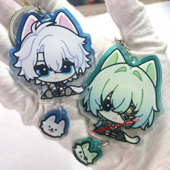 2Pcs/Set Honkai: Star Rail Phainon Acrylic Keychain Backpack Pendant Decor Gift 07FC0E-D4 - KOEEK