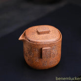 200ml Retro Yixing Purple Clay Handmade Teapot Hand Grab Pot Tea Kettle Teaware 07FC0E-D4 - KOEEK