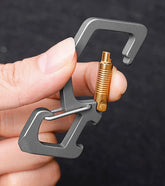 EDC Titanium Keychain Multi Tools Bottle Opener Crowbar Double Hanging Buckle 07FC0E-D4 - KOEEK