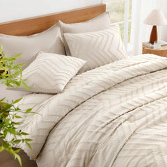 California King Beige Comforter Set, 3 Piece, Fluffy Bed Set 07FC0E-D4 - KOEEK
