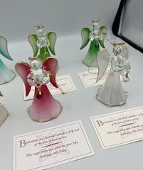 (8) Glass Ornament Angels High Quality Glass Collection Birthstone Angels ! 07FC0E-D4 - KOEEK