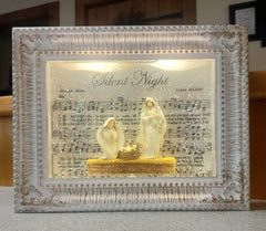 Christmas Musical Silent Night Lighted Water Picture Frame RAZ Imports 10" RAZ IMPORTS - KOEEK