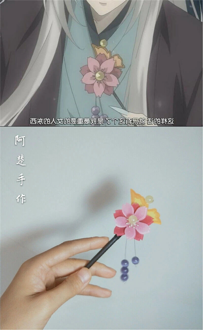 Kamisama Kiss Momozono Nanami Purple Kanzashi Hairpin Hair accessories Handmade 07FC0E-D4 - KOEEK