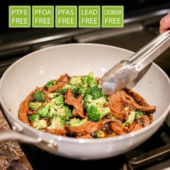 12-inch ceramic nonstick skillet/wok, (PTFE and PFOA free inside and out) 07FC0E-D4 - KOEEK