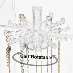 Necklace holder, acrylic jewelry storage box, equipped with 24 hooks 07FC0E-D4 - KOEEK