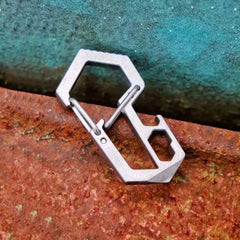 Titanium Alloy EDC Multi Tools Keychain Carabiner Bottle Opener Crowbar Tool 07FC0E-D4 - KOEEK