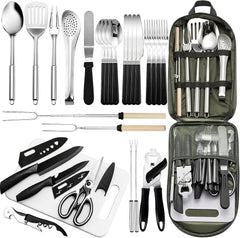 Portable Camping Kitchen Utensil Set - 27 Piece Kitchen Utensil Set 07FC0E-D4 - KOEEK