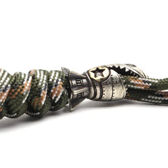 EDC Retro White Copper Parachute Cord Knife Bead Pendant Lanyard DIY Key chain 07FC0E-D4 - KOEEK