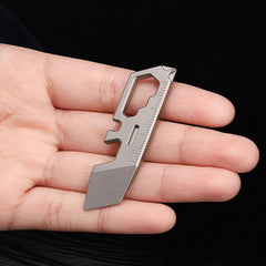 EDC Mini Titanium Alloy Keychain Pry Bar Crowbar Opener Ruler Wrench Multi Tools 07FC0E-D4 - KOEEK