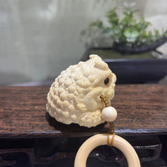 Solid Jade Bamboo Dragon Blood Gold Toad Bamboo Carved Handcrafted Amulet 07FC0E-D4 - KOEEK