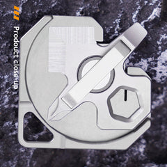 4 IN 1 Titanium Multi Tools Screwdriver Cutter Portable Camping EDC Keychain 07FC0E-D4 - KOEEK