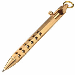 Six-Edge Solid Brass Pen Practical Pen Signature Pen Ball Pen with Key Ring EDC 07FC0E-D4 - KOEEK