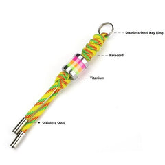 EDC Knife Lanyard with Titanium Glow in the Dark Bead Paracord Lanyard keychain 07FC0E-D4 - KOEEK