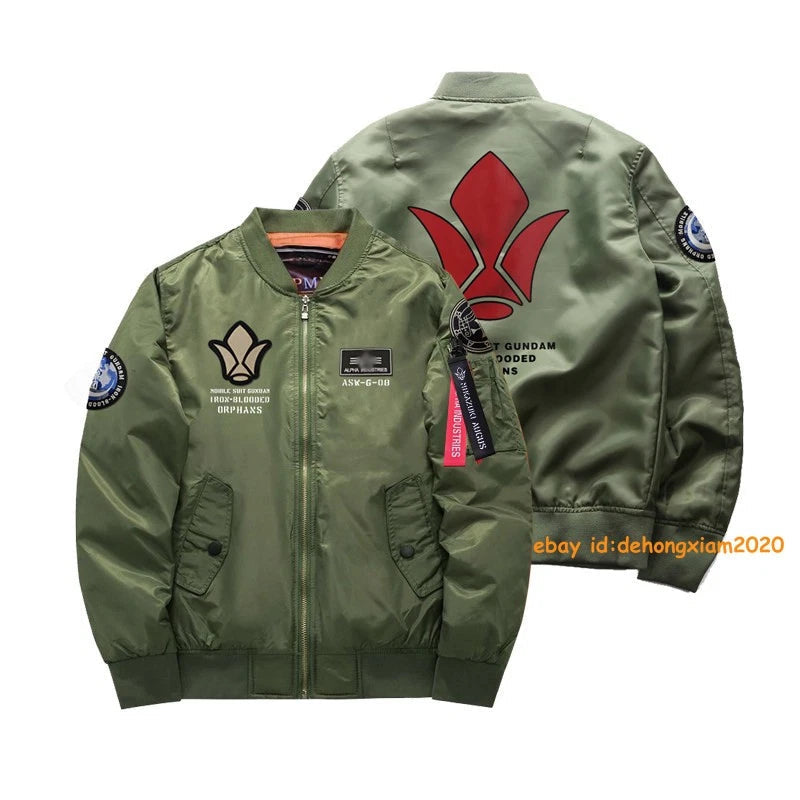Anime GUNDAM Flight jacket Thick/Thin Coat Cosplay Casual Embroidered Zip Jacket 07FC0E-D4 - KOEEK