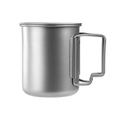 450ml Titanium Water Cup Ultralight Folding Handles Outdoor CampingCoffeeMug 07FC0E-D4 - KOEEK