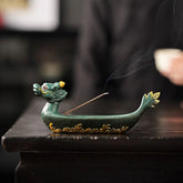 Ceramic Dragon Boat Stick Incense Holder Creative Home Indoor Decor 07FC0E-D4 - KOEEK