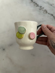 Anthropologie Holifaye Ceramic Mug With Green Handle & Festive Holiday Designs ANTHROPOLOGIE - KOEEK
