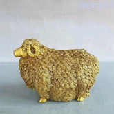 6.2'' Exquisitely Chinese Brass Fortune Good Luck Sheep Feng Shui Ornaments 07FC0E-D4 - KOEEK