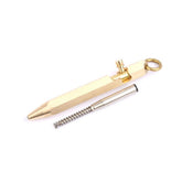 Hot Mini Handmade Six-Edg Brass Ball Pen Bolt Action Pen Pocket Keychain EDC Pen 07FC0E-D4 - KOEEK