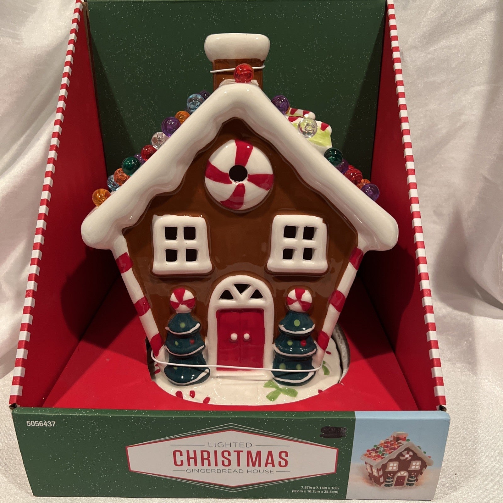 - Gingerbread House Ceramic Light Up-Retro Look 10" Christmas Nostalgic 07FC0E-D4 - KOEEK