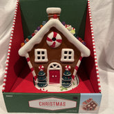 - Gingerbread House Ceramic Light Up-Retro Look 10" Christmas Nostalgic 07FC0E-D4 - KOEEK