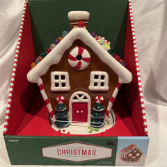 - Gingerbread House Ceramic Light Up-Retro Look 10" Christmas Nostalgic 07FC0E-D4 - KOEEK