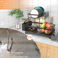Dish Drying Rack, 2-Tier Dish Rack for Kitchen Countertop 07FC0E-D4 - KOEEK