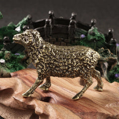 Solid Brass Sheep Figurine Small Statue Home Ornament Figurines Collectibles Toy 07FC0E-D4 - KOEEK