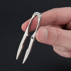 Titanium Snap Tweezers Flat Head Clip Portable Outdoor Keychain Small EDC Tool 07FC0E-D4 - KOEEK
