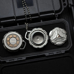 Hot Titanium Alloy Pill Container Case Holder Box Necklace Pendant Spinning Top 07FC0E-D4 - KOEEK