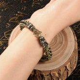 Brass Bracelet Mens Fashion Metal Jewelry Vintage Handcrafted Male Bead Chain 07FC0E-D4 - KOEEK