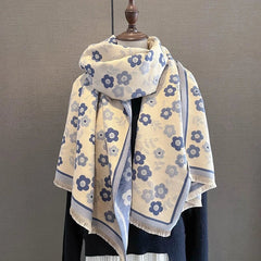 Womens Pink Floral Cashmere Scarf Large Blanket Winter Shawl Bandana Neckerchief 07FC0E-D4 - KOEEK
