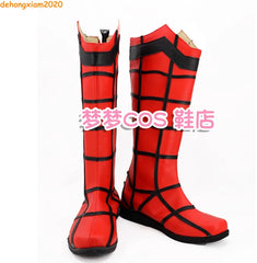 Spider-Man Cosplay Shoes Red Long Boots Custom Men's Leather Boot 07FC0E-D4 - KOEEK