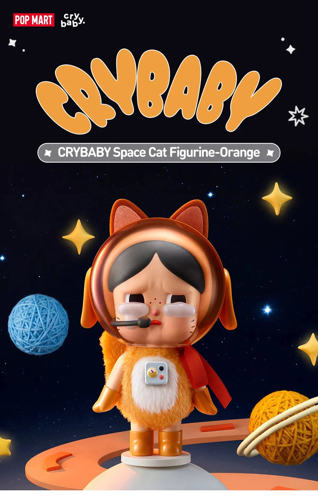 Crybaby Space Cat Figurine-orange Sealed Blind Box Art Toys Birthday Gift 07FC0E-D4 - KOEEK