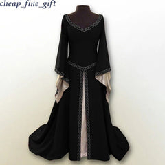 Women Medieval Renaissance Fancy Maxi Princess Dress Halloween Cosplay Costumes 07FC0E-D4 - KOEEK