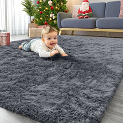 Area Rugs for Living Room Bedroom,Machine Washable 4x5.9 Feet Soft Fluffy Shaggy 07FC0E-D4 - KOEEK