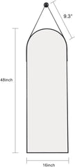 16"x48" Hanging Mirror with Leather Strap,Full Length Mirror with Aluminum Frame 07FC0E-D4 - KOEEK