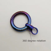 Titanium alloy capsule key ring 360 ° rotary Car Keychain Waist Hanging EDC Tool 07FC0E-D4 - KOEEK