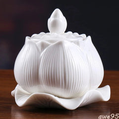 7.5cm Buddhist Ceramics Buddha Holy Water Cups Lotus Holy Water Cups 07FC0E-D4 - KOEEK