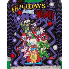 KILLER KLOWNS LIGHT UP & SOUND! UGLY HOLIDAY CHRISTMAS SWEATER ADULT LARGE L 07FC0E-D4 - KOEEK