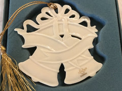 Lenox "Our First Christmas 1996" Holly on Wedding Bells, Bow & Ribbon Ornament LENOX - KOEEK