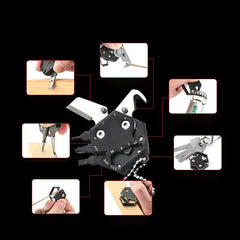 EDC Multi Tools Mini Portable Gadget 14-in-1 Pocket Multi Tool Keychain Key Ring 07FC0E-D4 - KOEEK