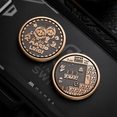 Fidget Slider Mini Steel Cartoon Theme EDC Brass Coin Shape Push Slider Toy Gift 07FC0E-D4 - KOEEK