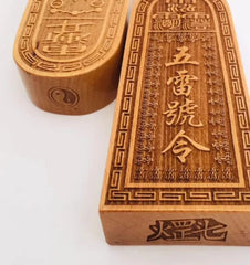 17.5cm Exquisitely Peach Wood Taoism Ritual Implements Taoist Token Seal 07FC0E-D4 - KOEEK