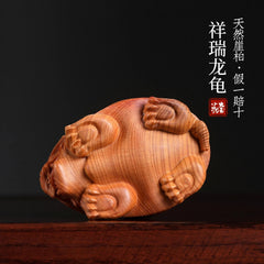 Jiaoba Wood Ruilong Turtle Blessing Craft - Turtle Shell Decorative Piece 07FC0E-D4 - KOEEK